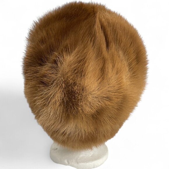 Vintage Mink Fur Hat Brown Women's Walnut Brown - Picture 4 of 8